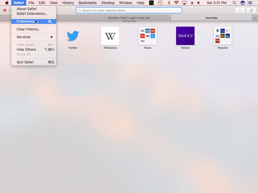 Setting Safari preferences