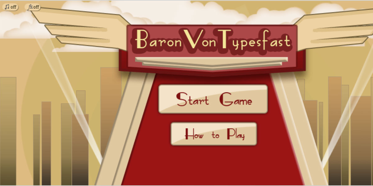Baron Von – Flash to HTML5 online typing game
