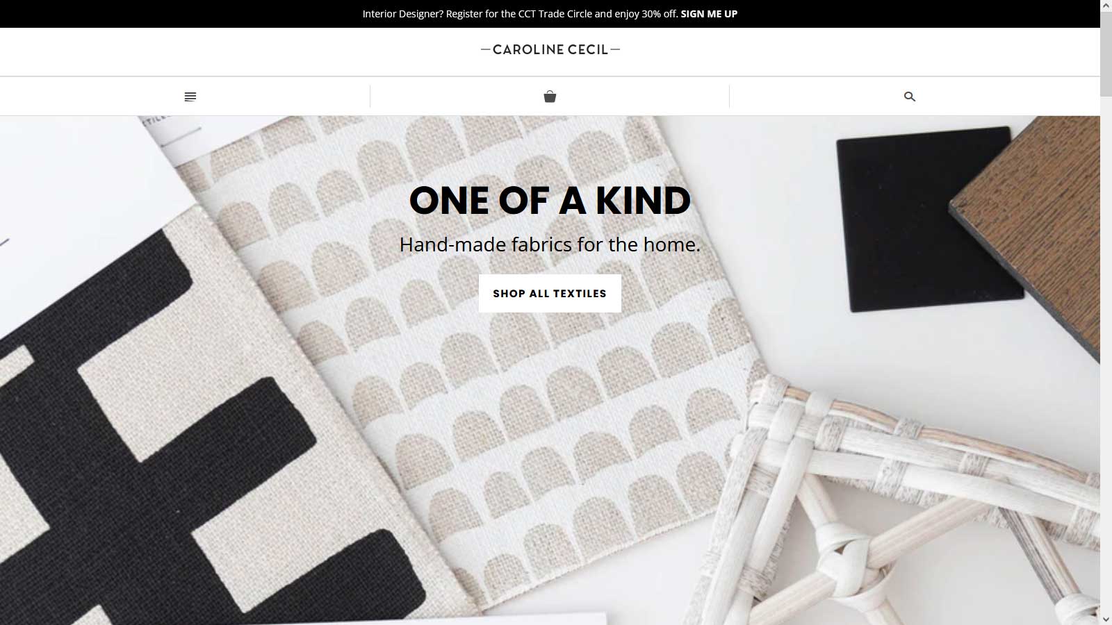 Caroline Cecil Textiles- Shopify website