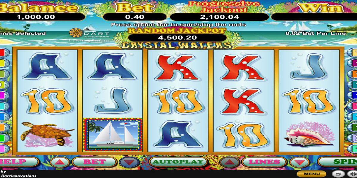 An online web casino slot game played through desktop browsers. Crystal Waters come up with underwater theme and 20 available pay lines to play. We can play as many as all of them or as few as one line. Each of the five reels will come to a stop, one by one and the credits will be paid out for any matching symbols according to the pay table.