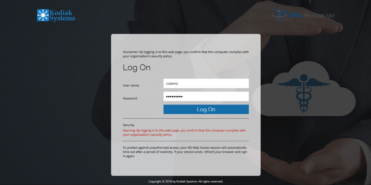 Microsoft Remote Desktop Web Access 2016