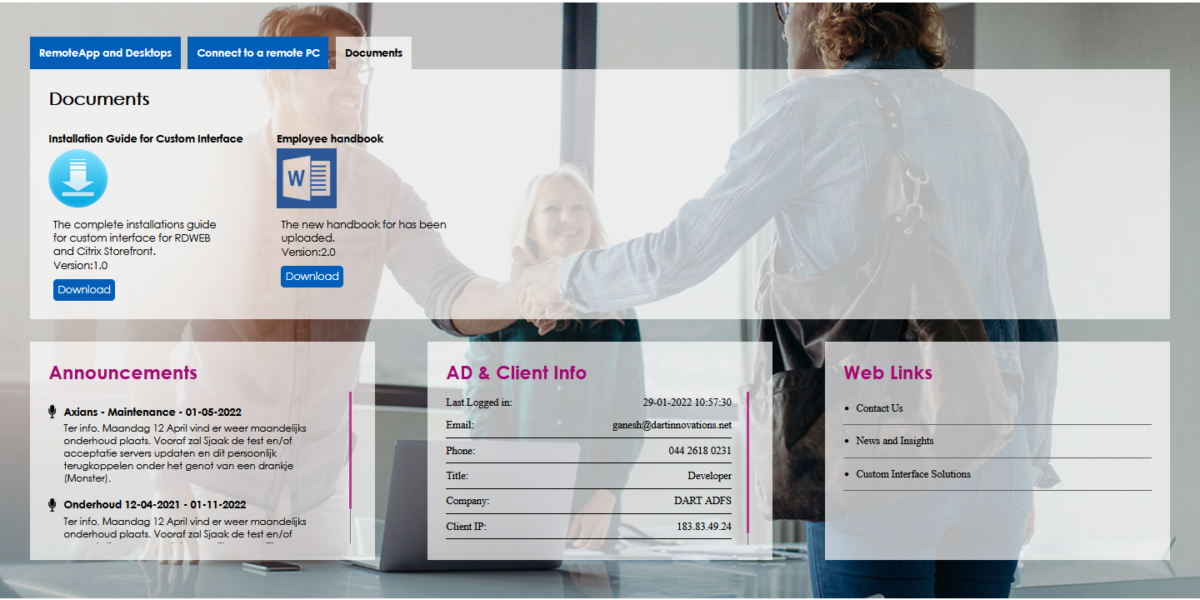 Axians – RD Web Access 2019 Documents Module Axians – RD Web Access 2019 Documents Module