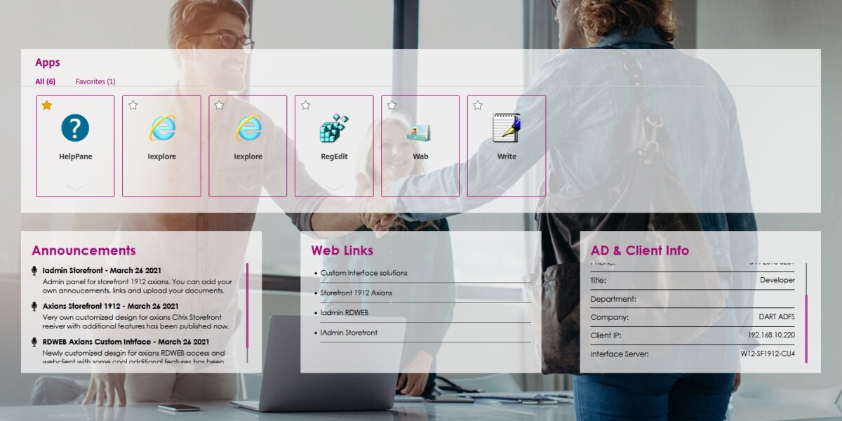 Axians – Citrix Store Front 1912 After Login Axians – Citrix Store Front 1912 After Login