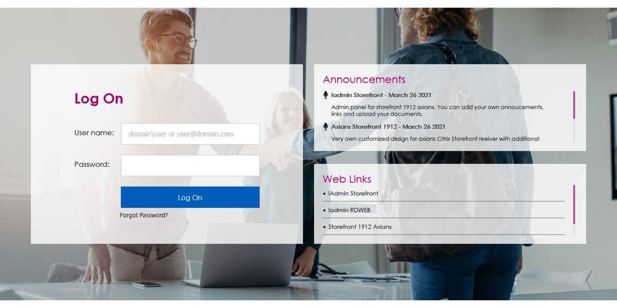 Axians – Citrix Store Front 1912 Login Axians – Citrix Store Front 1912 Login