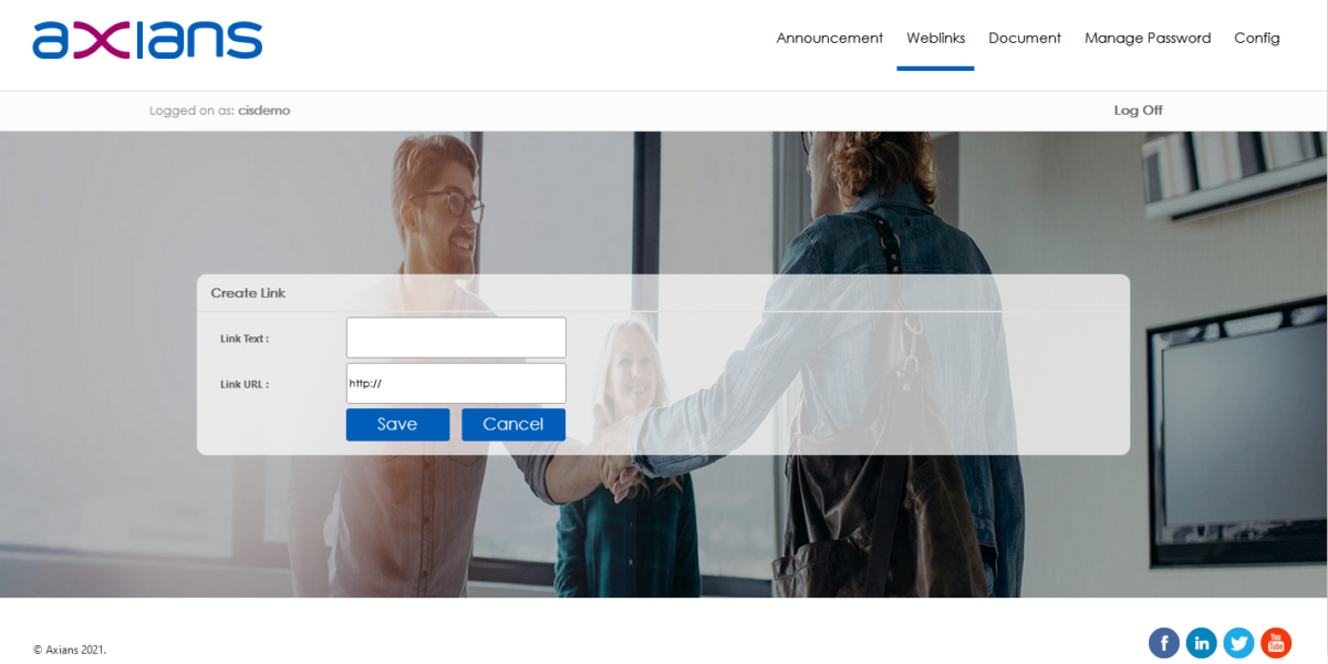 IAdmin – Create Web links IAdmin – Create Web links