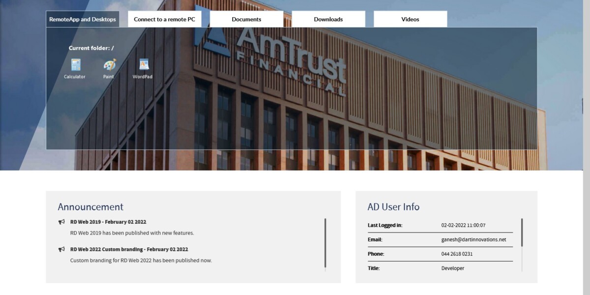 Amtrust – RD Web Access 2019 After Login Amtrust – RD Web Access 2019 After Login