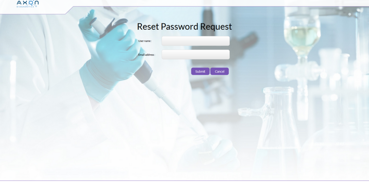 AxonMedical– MS RD Webclient – Reset_Password