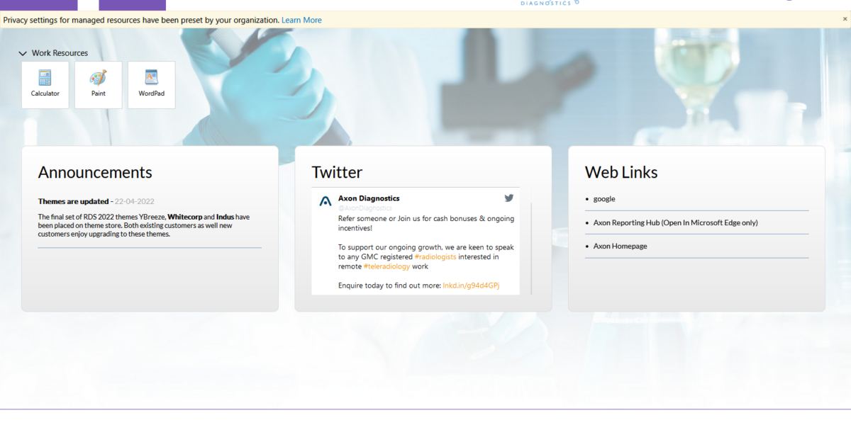 AxonMedical– MS RD Webclient –After_Login