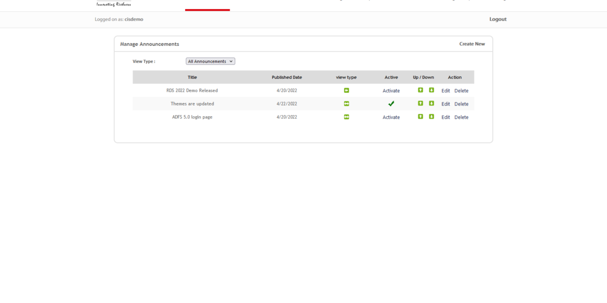 IAdmin – Create Announcements