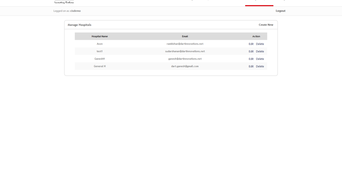 IAdmin – Manage Hospitals