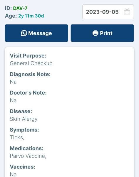 PMS Mobile App – Add Visit Details