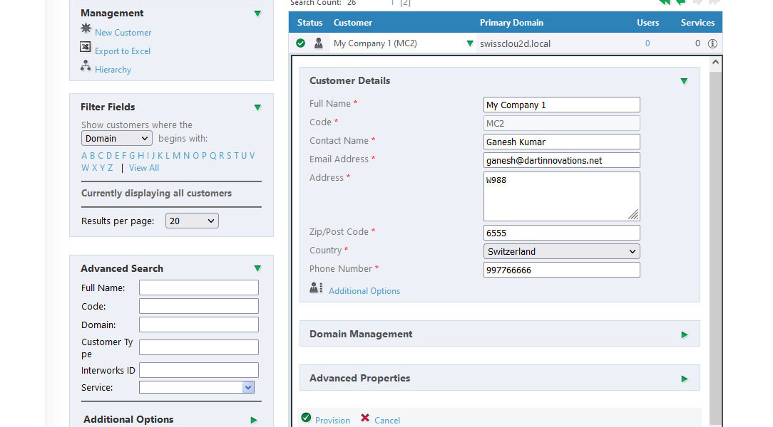 Atria Page – Newly auto provisioned Customer Atria Page – Newly auto provisioned Customer